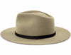 Side view of Dylan wide brim fedora in putty