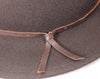 Luke Brown Men's fedora close up of leather strap